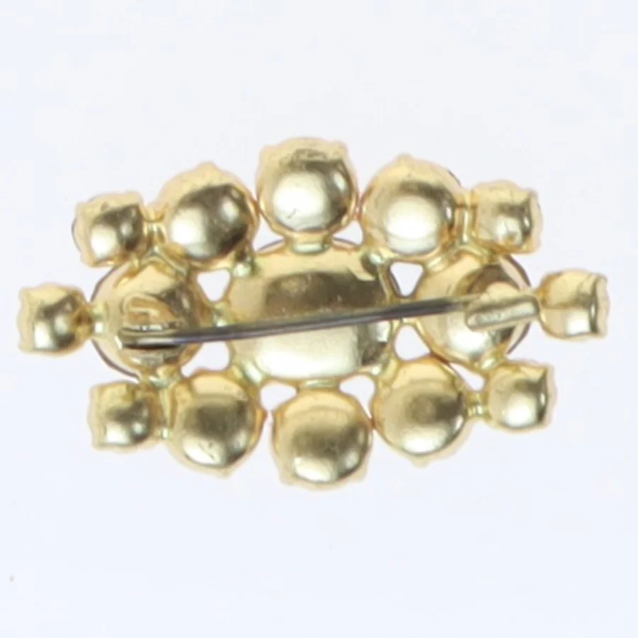 Broche med farvede sten (str. 3,5 cm)