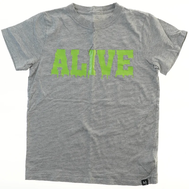 Grå T-shirt med tekst fra Molo (str. 152)