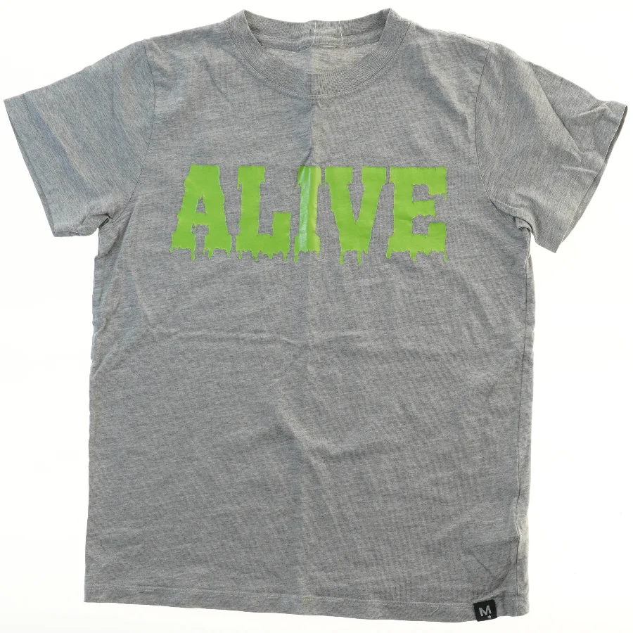Grå T-shirt med tekst fra Molo (str. 152)