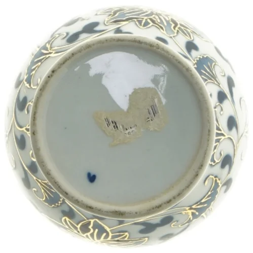 Dekoreret krukke med låg (str. Ø 9,5x15 cm)