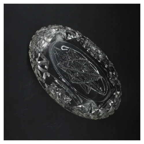 Glasfad med mønster (str. Ø 15xØ 23x 10 cm)