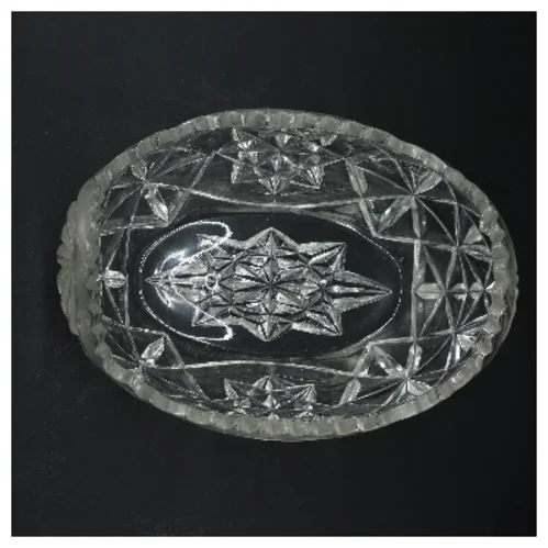 Glasfad med mønster (str. Ø 15xØ 23x 10 cm)