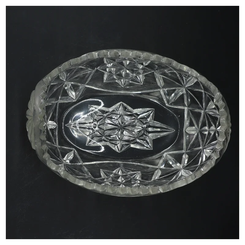 Glasfad med mønster (str. Ø 15xØ 23x 10 cm)