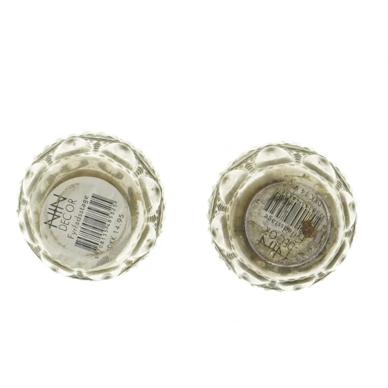 Lysestager i glas (str. Ø 7 cm længde 6,5 cm)