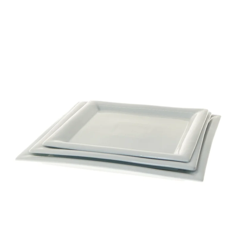 Sæt med kvadratiske tallerkener (str. 3 stk 24x24 & 27x27 & 30x30 cm)