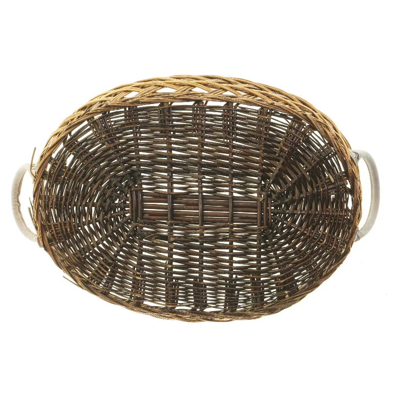 Flettet kurv med håndtag (str. 44x35 cm)