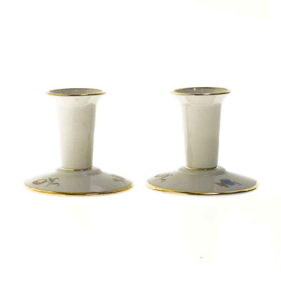 Porcelæns lysestager sæt fra KPM (str. 7,5 cm)