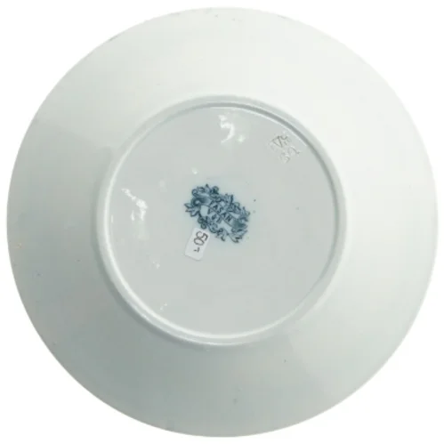 To porcelæns frokosttallerken med fuglemotiv 