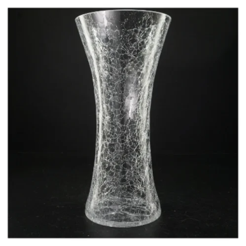 Krakeleret glasvase (str. 30 x 15 cm)
