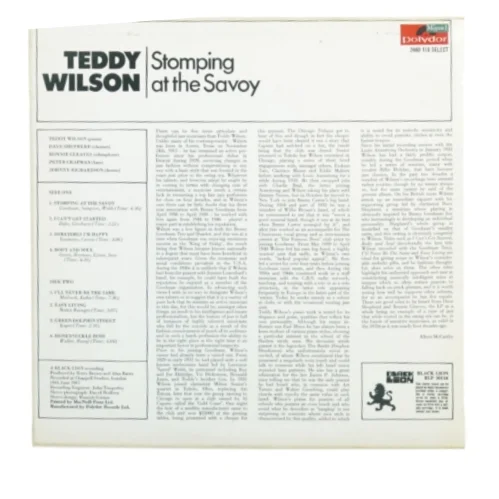 Teddy Wilson - Stomping at the Savoy LP fra Polydor Records (str. 30 cm)