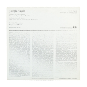 Haydn symfonier vinylplade fra CBS Records (str. 30 cm)