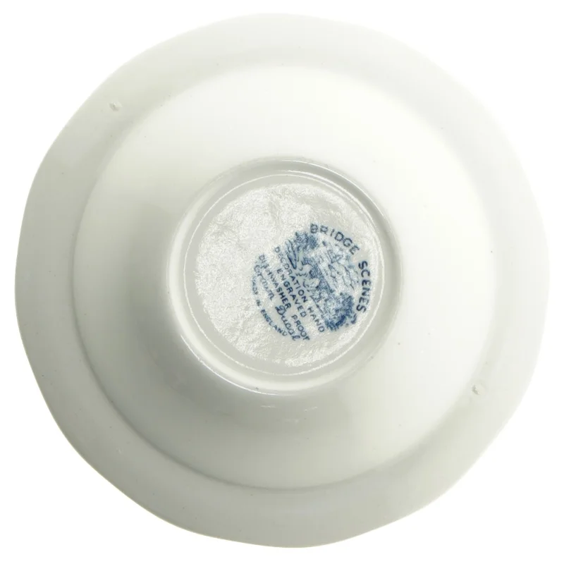 2 dybe tallerkener med blåt willow-mønster