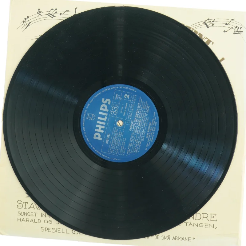 Gammel vinylplade 'Me Komme Seint Men Me Komme Godt!' fra Philips (str. 30 cm)