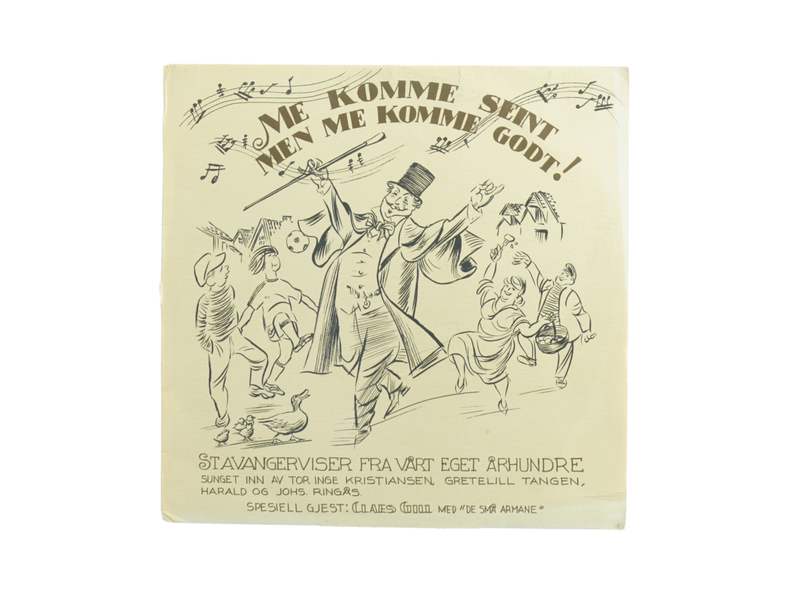 Gammel vinylplade 'Me Komme Seint Men Me Komme Godt!' fra Philips (str. 30 cm)
