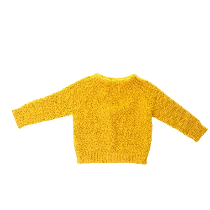 Hjemmestrikket sweater (str. 30 x 33 cm)