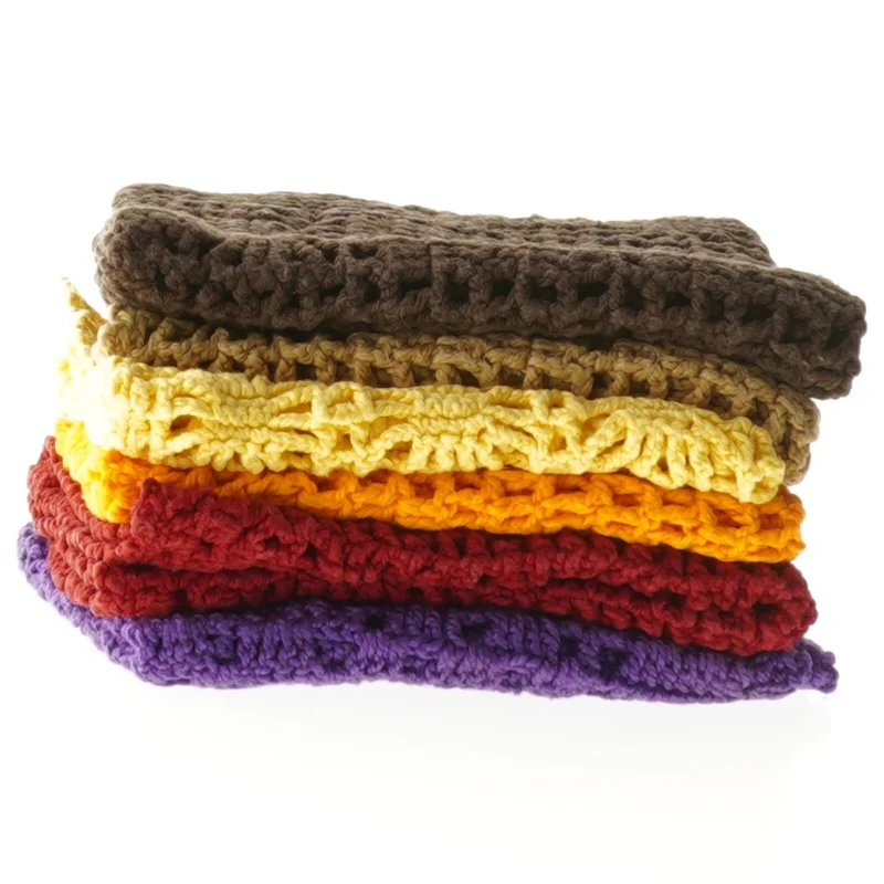 Hæklede bomuld servietter eller klude (str. 26x26 cm)