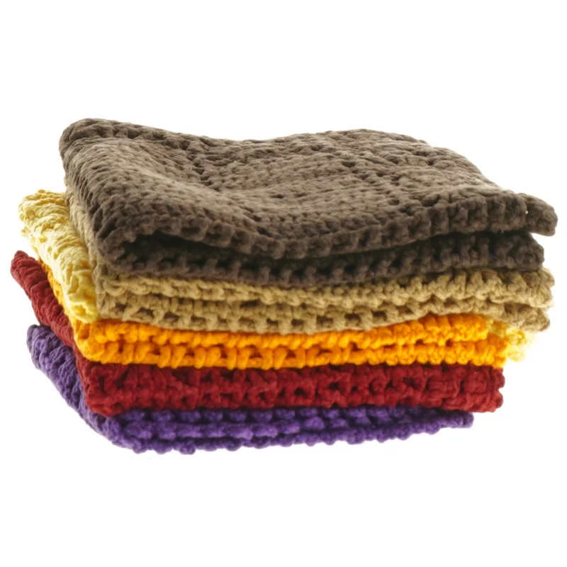 Hæklede bomuld servietter eller klude (str. 26x26 cm)