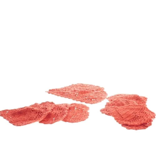 Hæklede bomulds hjerteformede dækkeservietter (str. 15 cm og 18 cm og 32 cm)