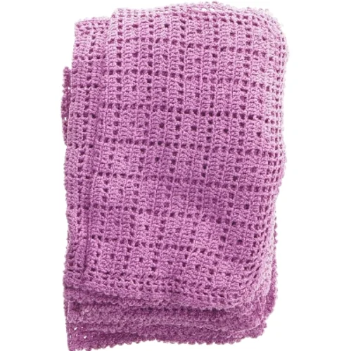 Hæklede lilla bomulds servietter, 12 stk (str. 38 x 28 cm. 12 styk)