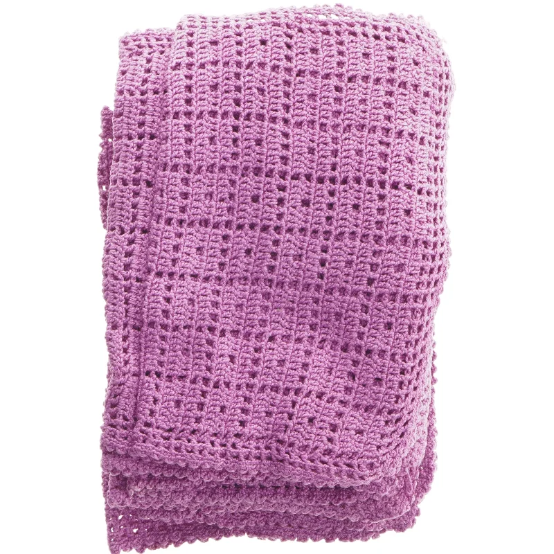 Hæklede lilla bomulds servietter, 12 stk (str. 38 x 28 cm. 12 styk)