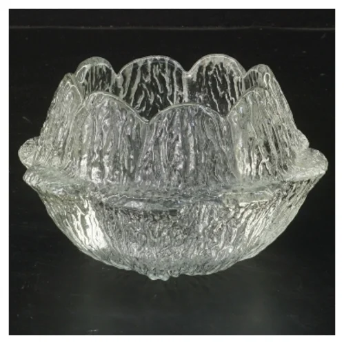 Glas skål med tekstur (str. 13 cm)