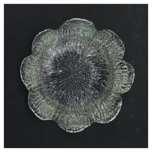 Glas skål med tekstur (str. 13 cm)