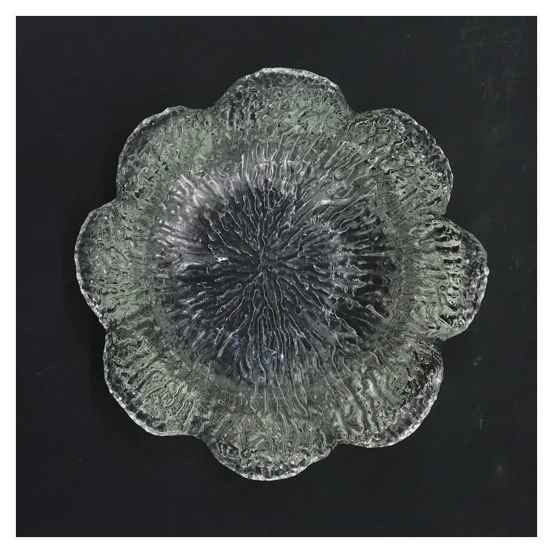 Glas skål med tekstur (str. 13 cm)