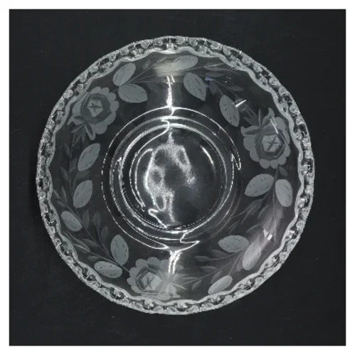 Dekoreret glasskål (str. Ø 16 cm)