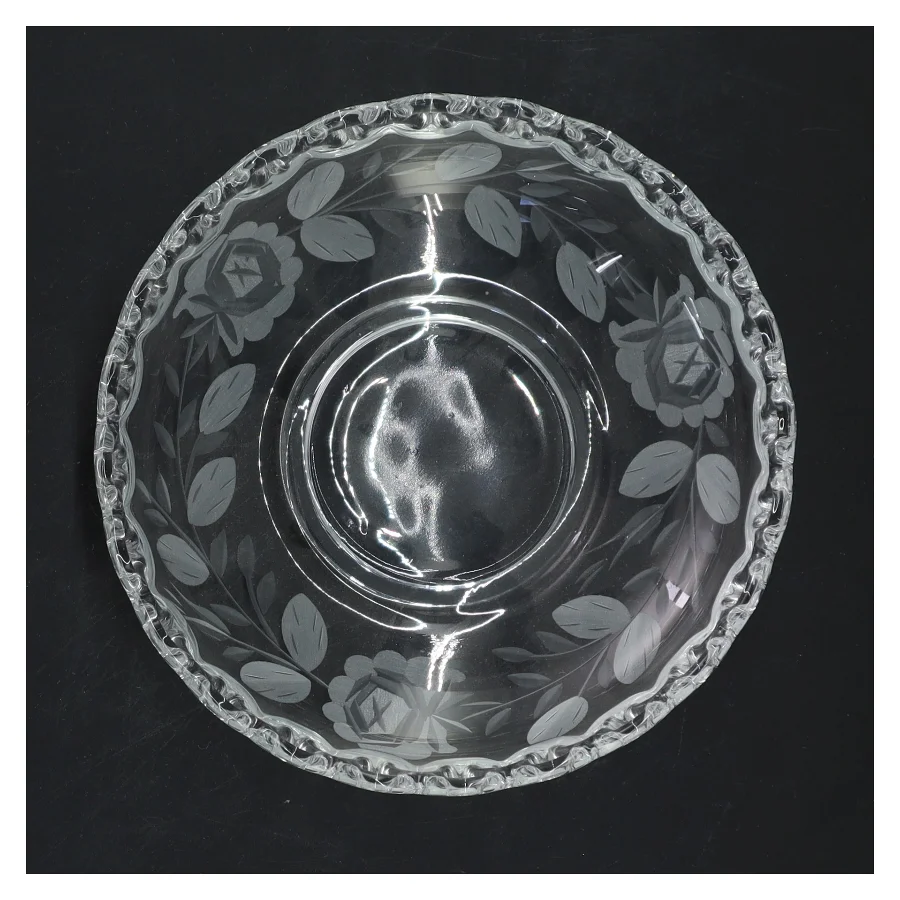 Dekoreret glasskål (str. Ø 16 cm)