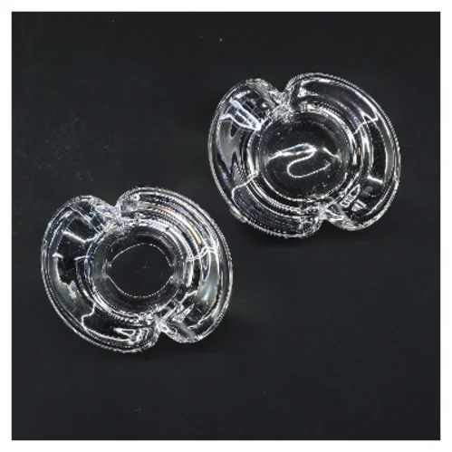 Gennemsigtige glaslysestager fra Royal Copenhagen (str. 2 stk 10,5 cm)