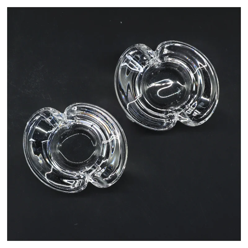 Gennemsigtige glaslysestager fra Royal Copenhagen (str. 2 stk 10,5 cm)