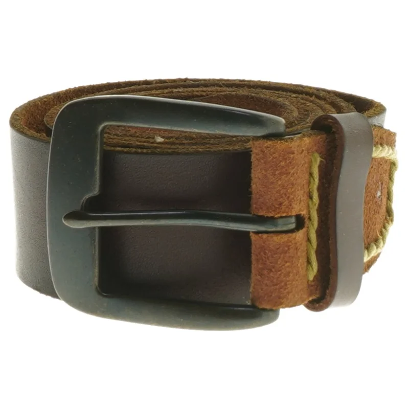 Brun læderbælte (str. 115 cm)