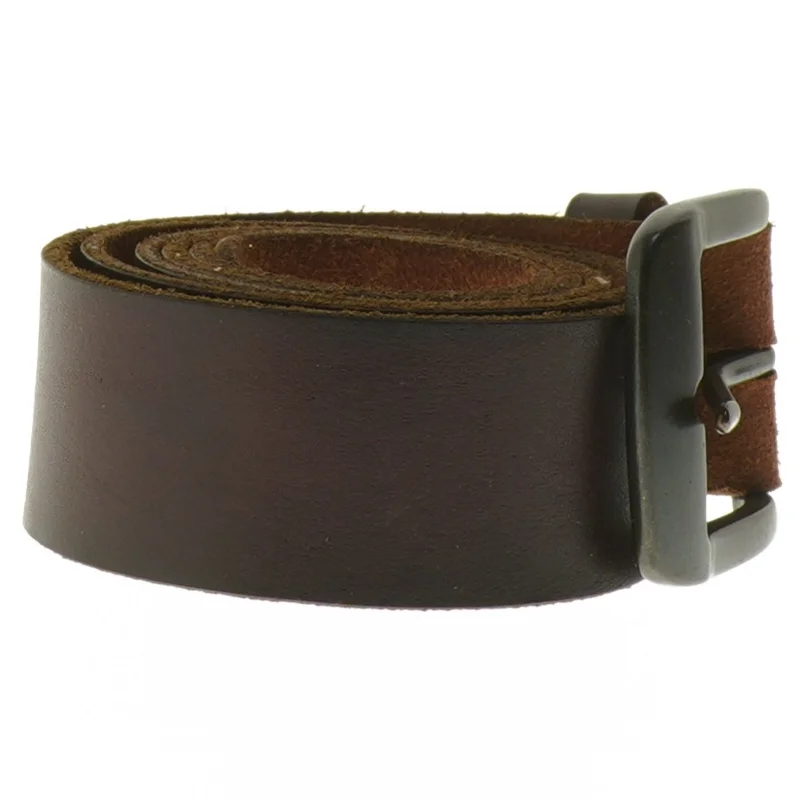 Brun læderbælte (str. 115 cm)