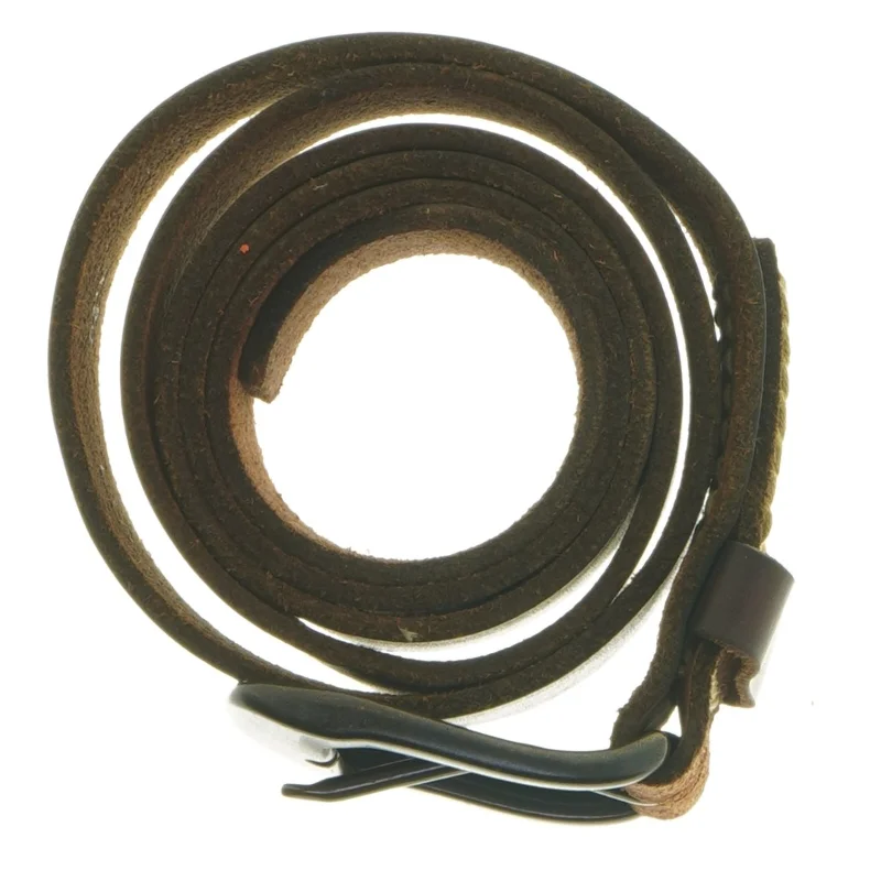 Brun læderbælte (str. 115 cm)