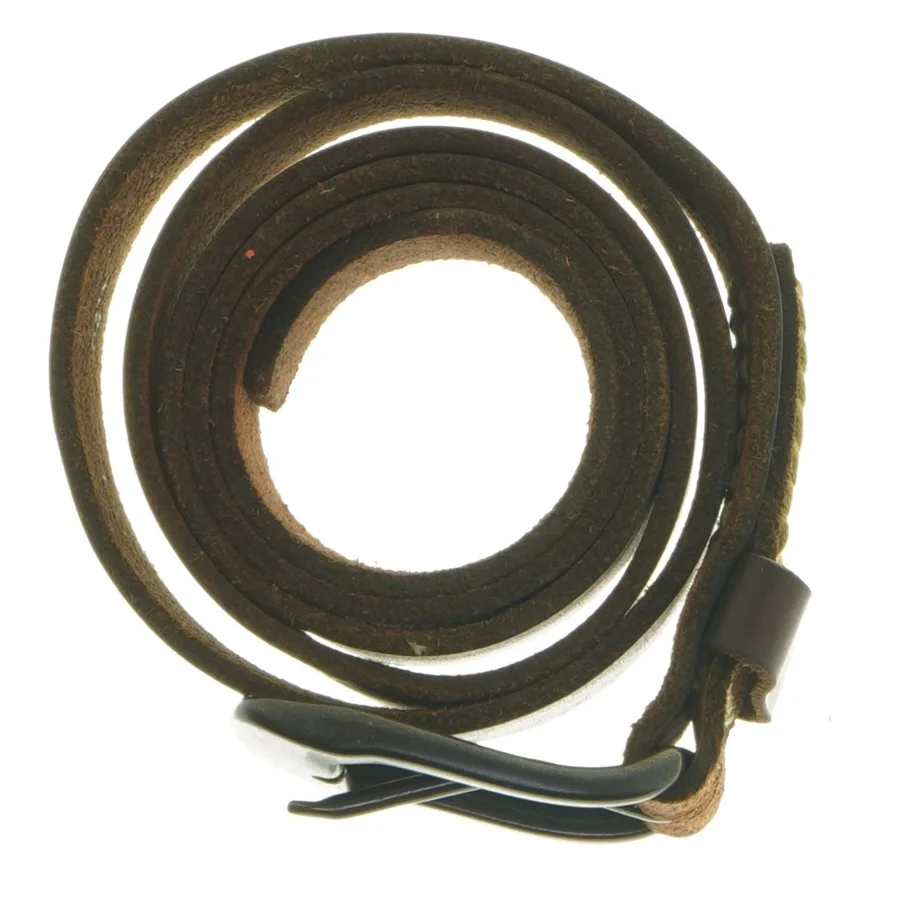 Brun læderbælte (str. 115 cm)