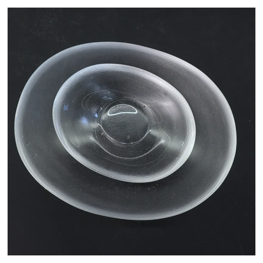 2 klare glasskåle (str. 2 stk 19x13 cm)