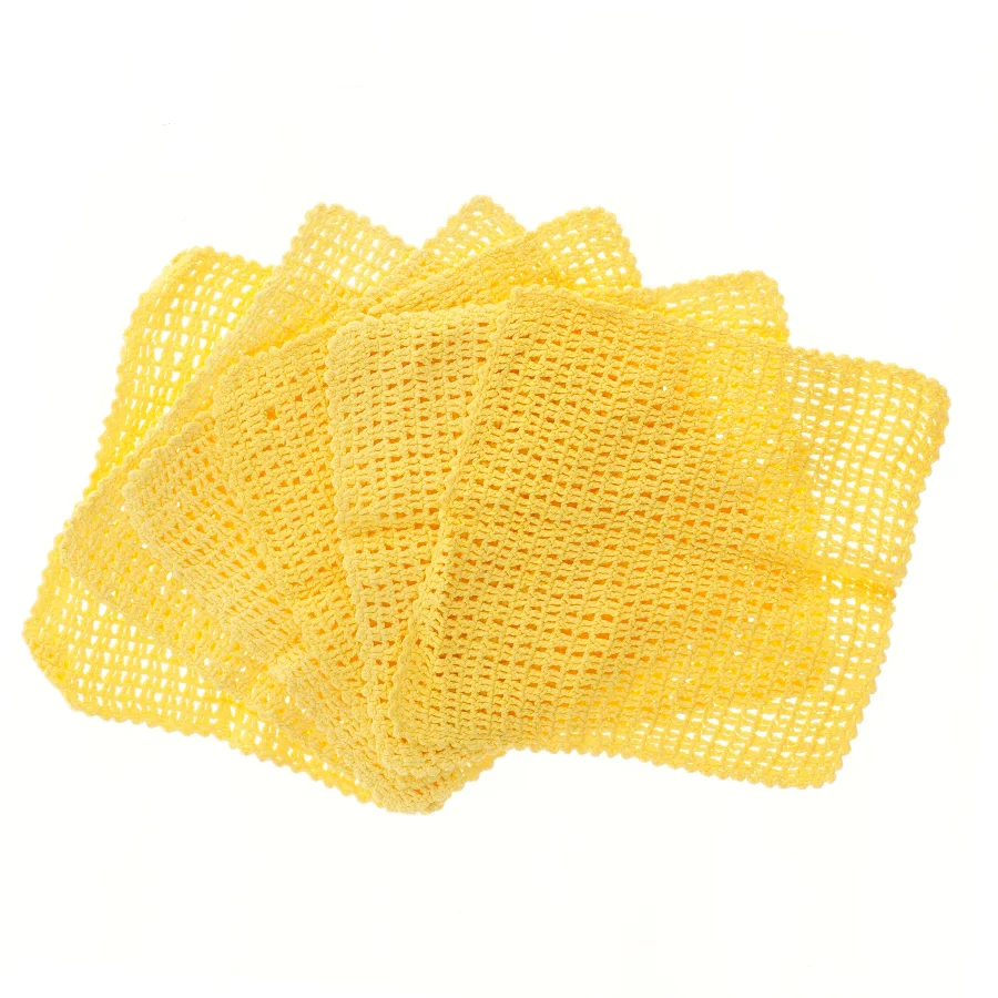 Gule bomulds servietter (str. 6 styk, ca. 25x23 cm)