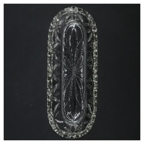 Glas skål med mønster (str. 24x9x3 cm)