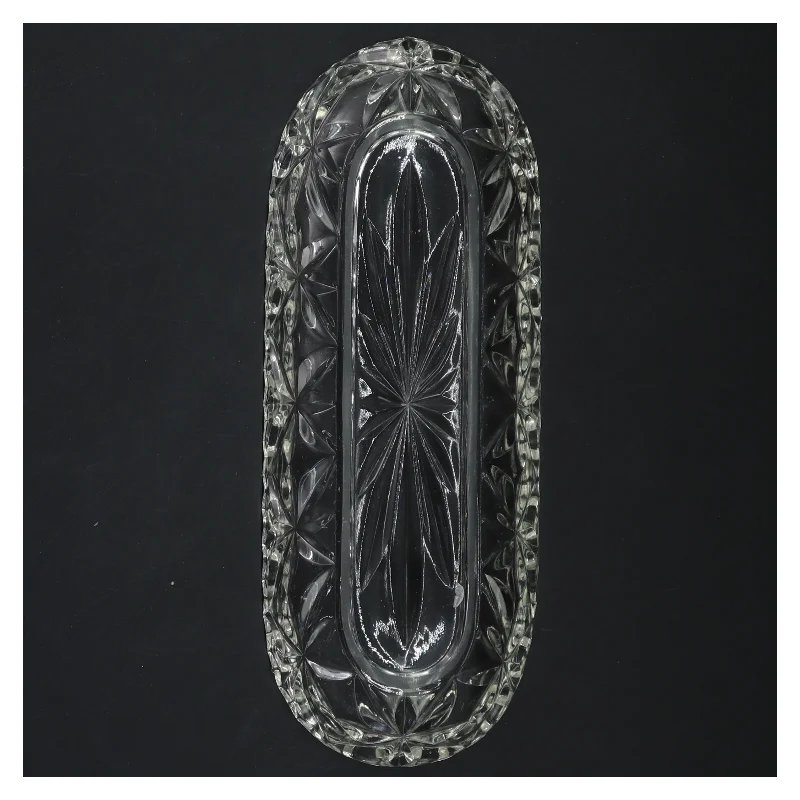 Glas skål med mønster (str. 24x9x3 cm)