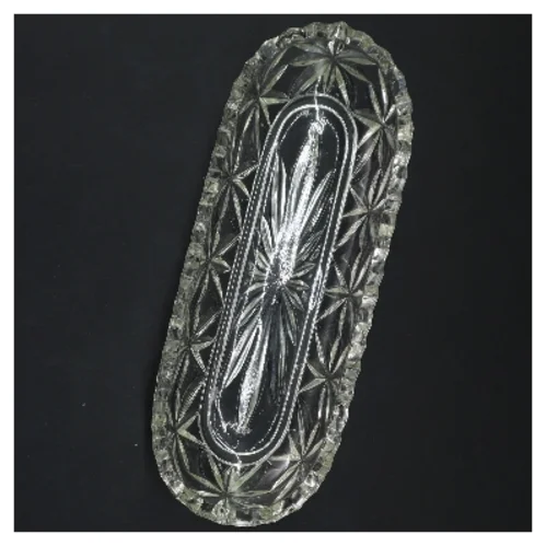 Glas skål med mønster (str. 24x9x3 cm)