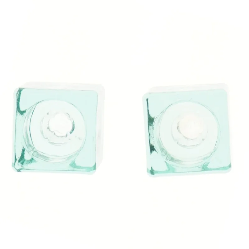 Glaslysestager, 2 stk. fra Wuf (str. 5,5x5,5 cm)