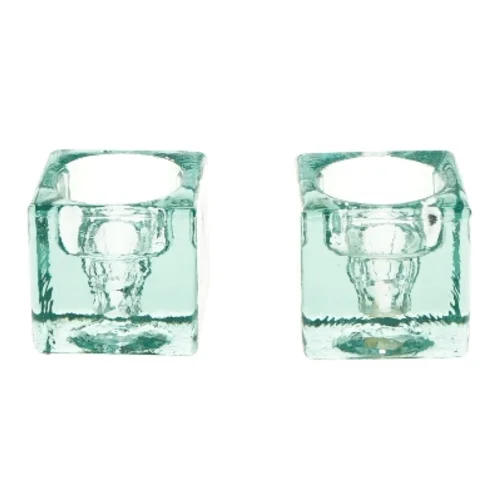 Glaslysestager, 2 stk. fra Wuf (str. 5,5x5,5 cm)
