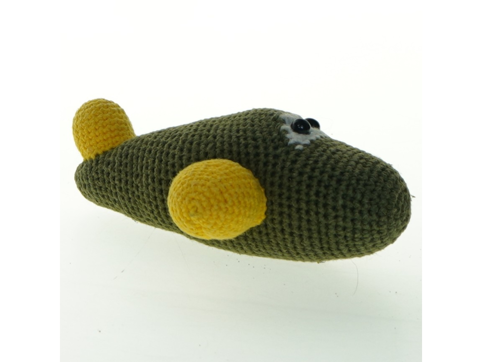 Hæklet flyvemaskine legetøj (str. 13 cm)