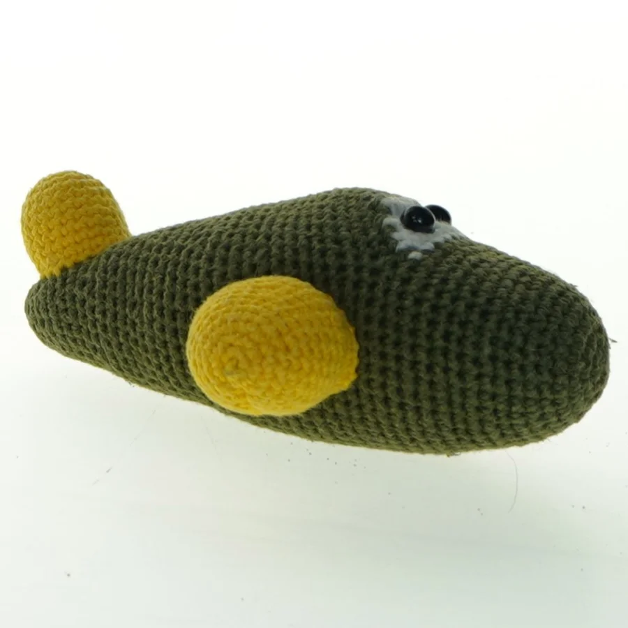 Hæklet flyvemaskine legetøj (str. 13 cm)