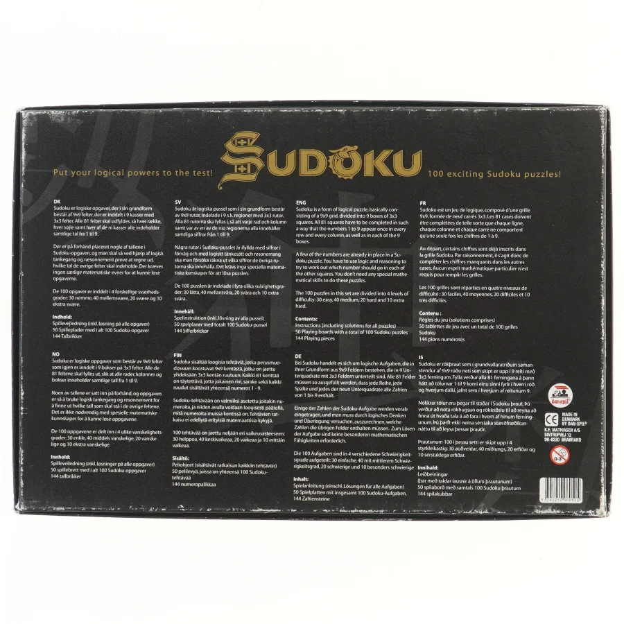 Sudoku brætspil fra Dan Spil (str. 39x27 cm)