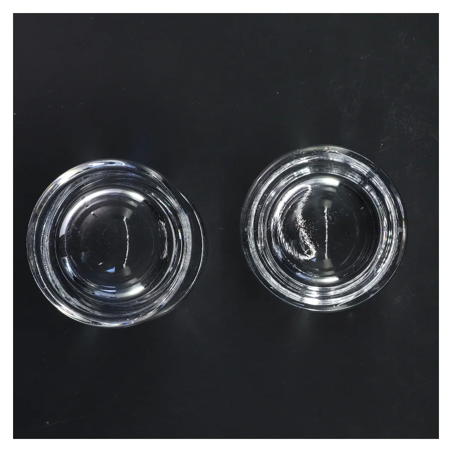 Glas lysestager fra Royal Copenhagen (str. 2 stk Ø 9 cm længde 9,5 cm)