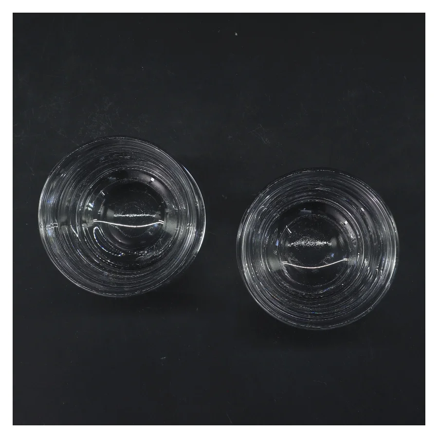 Glas lysestager fra Royal Copenhagen (str. 2 stk Ø 9 cm længde 9,5 cm)