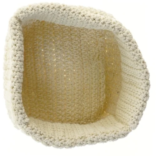 Hæklet opbevaringskurv (str. 15x15x8 cm)