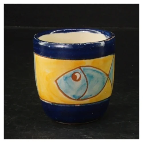 Keramikkrus med fiske-design (str. 7 cm)
