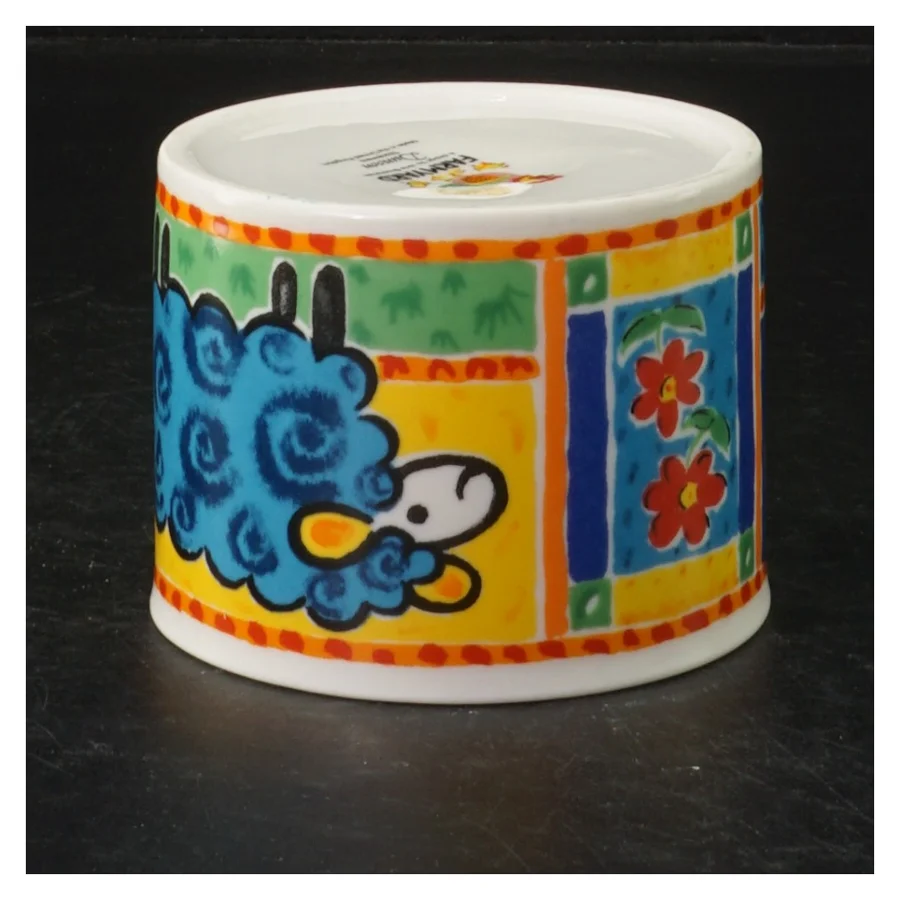 Keramisk kop med dyremotiver (str. 9 cm)